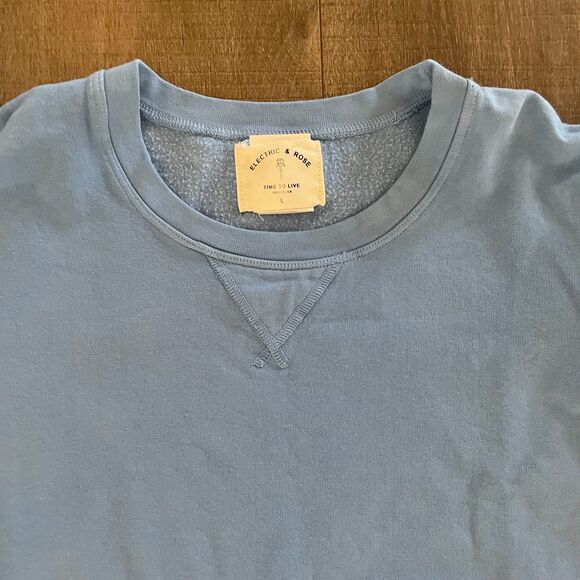 NWT Electric & Rose Women's Puff Sleeve Sweatshirt Size L Blue Cottagecore Boho - Picture 3 of 11